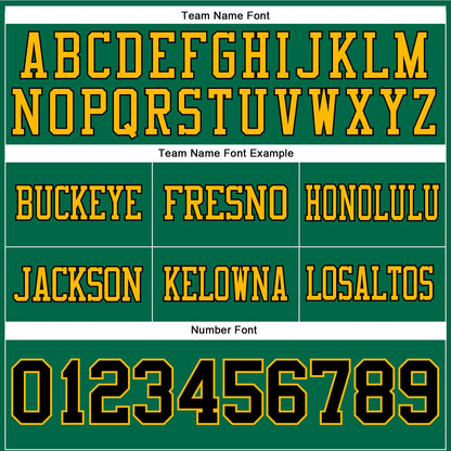 Custom Kelly Green Black-Gold Mesh Authentic Football Jersey