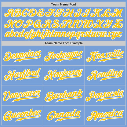 Custom Light Blue Gold Pinstripe Gold-White Authentic Baseball Jersey