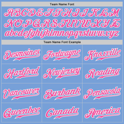 Custom Light Blue Pink Pinstripe Pink-White Authentic Baseball Jersey