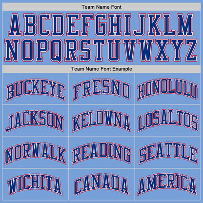Custom Light Blue Royal-Red Authentic Throwback Basketball Jersey