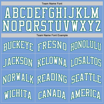 Custom Light Blue White-Kelly Green Authentic Throwback Basketball Jersey