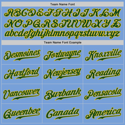 Custom Light Blue Green-Gold Authentic Baseball Jersey