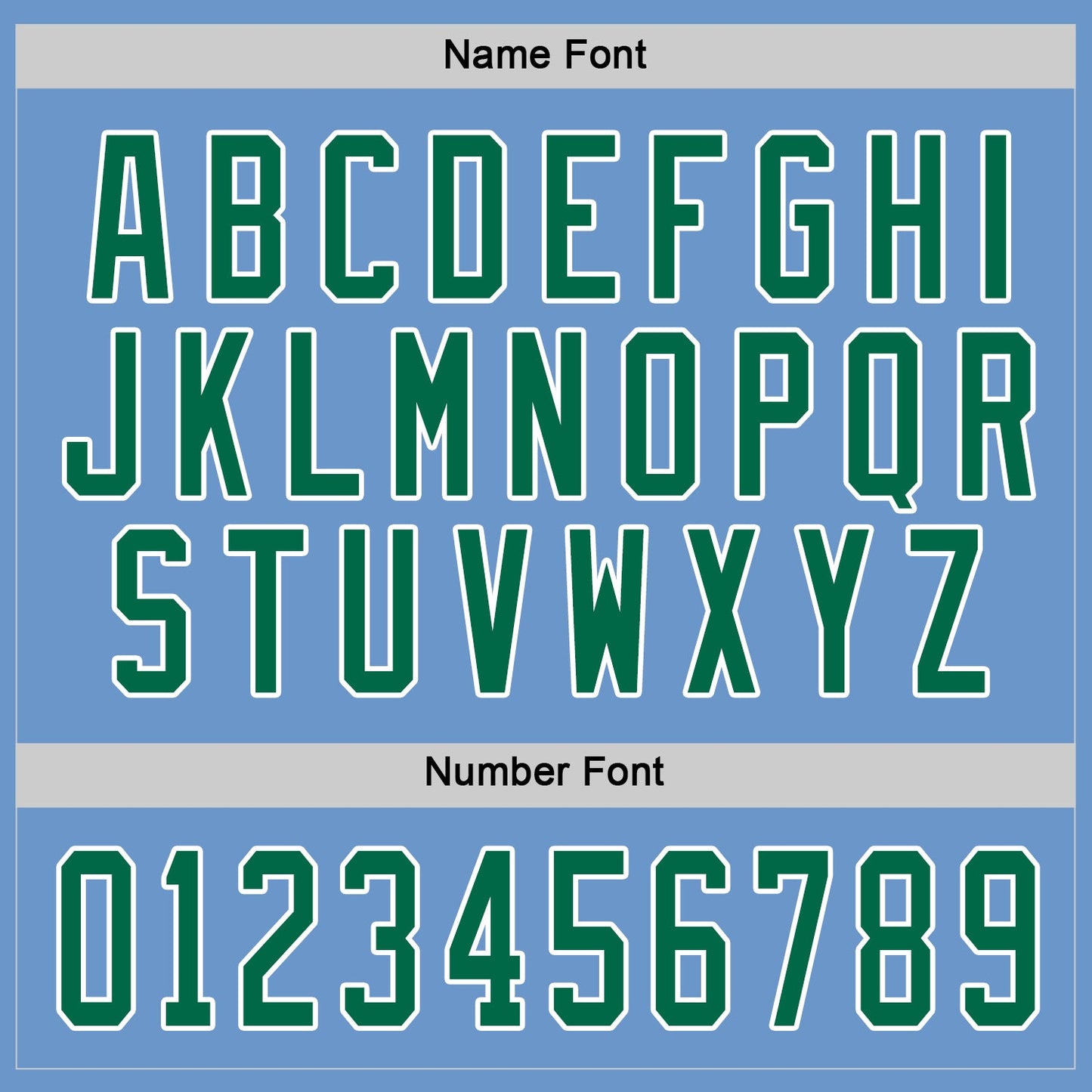 Custom Light Blue Kelly Green-White Hockey Jersey