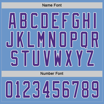 Custom Light Blue Purple-White Hockey Jersey