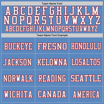 Custom Light Blue Red-White Mesh Authentic Football Jersey