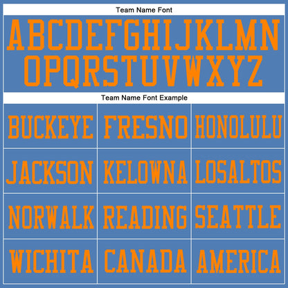 Custom Light Blue Bay Orange Mesh Authentic Football Jersey