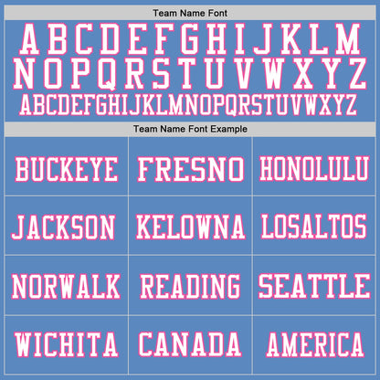 Custom Light Blue White-Pink Mesh Authentic Football Jersey