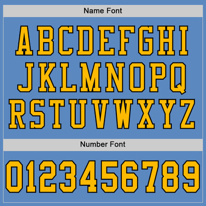 Custom Light Blue Gold-Black Mesh Authentic Football Jersey