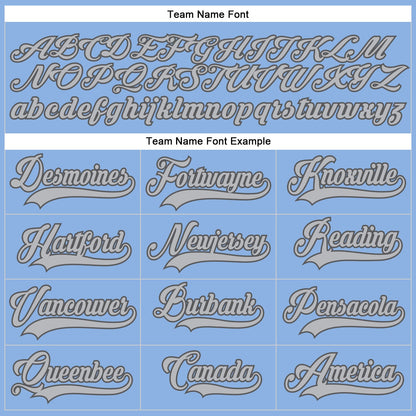 Custom Light Blue Gray-Steel Gray Hockey Lace Neck Jersey