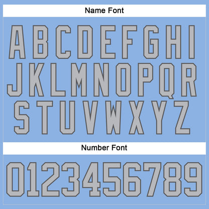 Custom Light Blue Gray-Steel Gray Hockey Lace Neck Jersey
