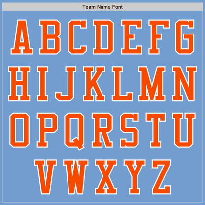 Custom Light Blue Orange-White Authentic Baseball Jersey