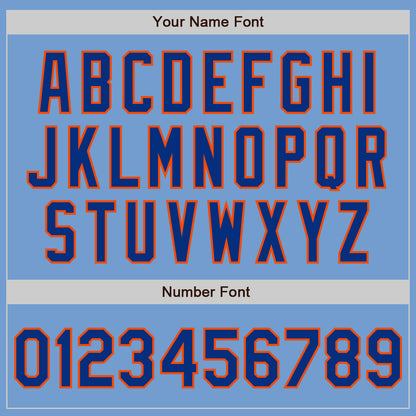 Custom Light Blue Royal-Orange Authentic Baseball Jersey
