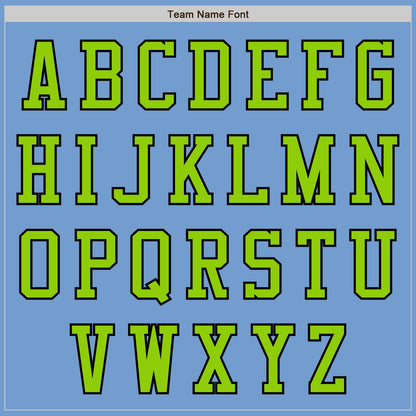 Custom Light Blue Neon Green-Black Authentic Baseball Jersey