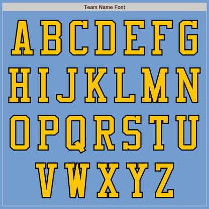 Custom Light Blue Black-Yellow Authentic Baseball Jersey