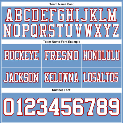 Custom Light Blue White-Red Mesh Authentic Football Jersey