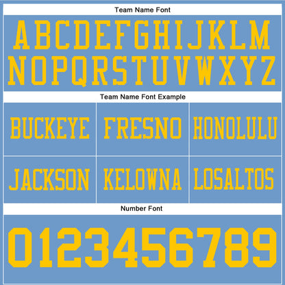 Custom Light Blue Yellow Mesh Authentic Football Jersey