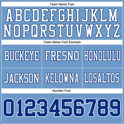 Custom Light Blue Royal-White Mesh Authentic Football Jersey