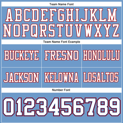 Custom Light Blue White Royal-Red Mesh Authentic Football Jersey