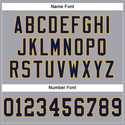Custom Light Gray Navy-Gold Mesh Authentic Football Jersey