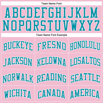 Custom Light Pink Teal-White Authentic Throwback Basketball Jersey
