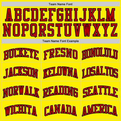 Custom Light Yellow Red-Black Authentic Basketball Jersey