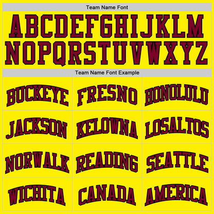 Custom Light Yellow Maroon-Black Authentic Basketball Jersey
