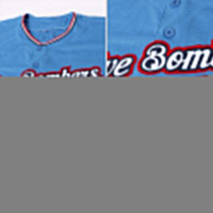 Custom Light Blue White-Red Authentic Baseball Jersey