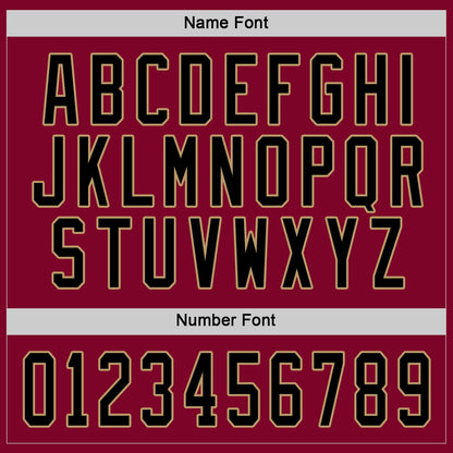 Custom Maroon Black-Old Gold Hockey Jersey