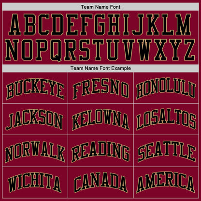 Custom Maroon Black-Old Gold Authentic Throwback Basketball Jersey