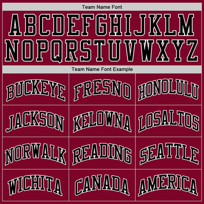 Custom Maroon Black-White Authentic Throwback Basketball Jersey