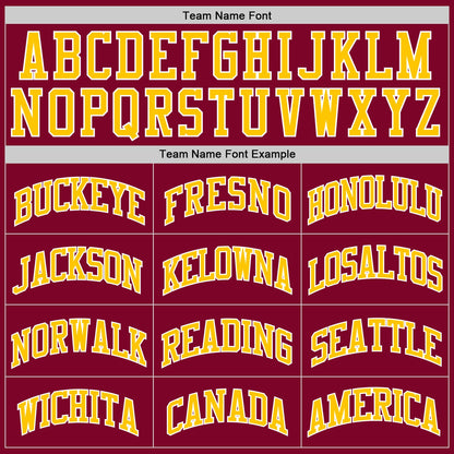 Custom Maroon Gold-White Authentic Throwback Basketball Jersey
