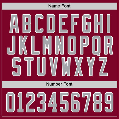 Custom Maroon Gray-White Hockey Jersey