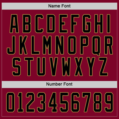 Custom Maroon Black-Old Gold Hockey Jersey