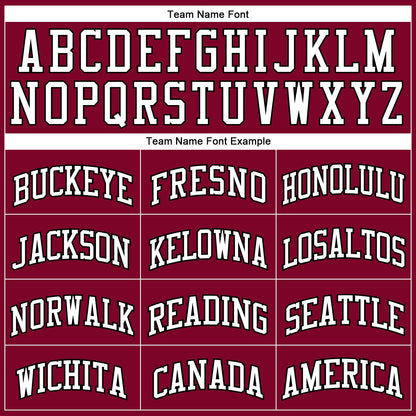 Custom Maroon White-Black Authentic Throwback Basketball Jersey