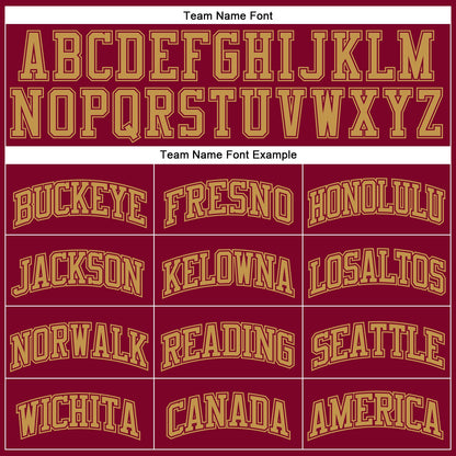 Custom Maroon Old Gold Authentic Throwback Basketball Jersey