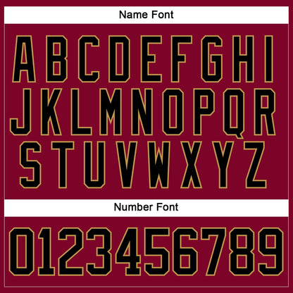 Custom Maroon Black-Old Gold Hockey Lace Neck Jersey