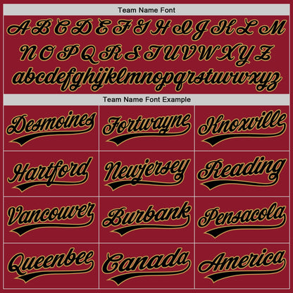 Custom Maroon Black-Old Gold Authentic Throwback Baseball Jersey