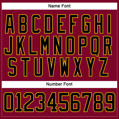 Custom Maroon Black-Gold Hockey Jersey