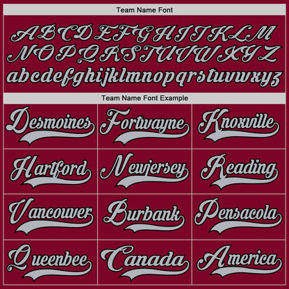 Custom Maroon Gray-Black Hockey Jersey