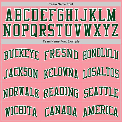Custom Medium Pink Green-White Authentic Basketball Jersey