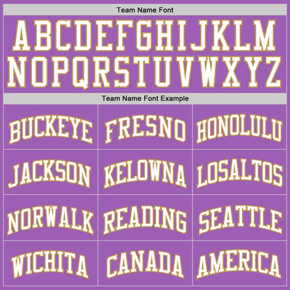Custom Medium Purple White-Old Gold Authentic Basketball Jersey
