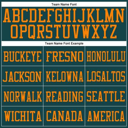 Custom Midnight Green Bay Orange Mesh Authentic Football Jersey