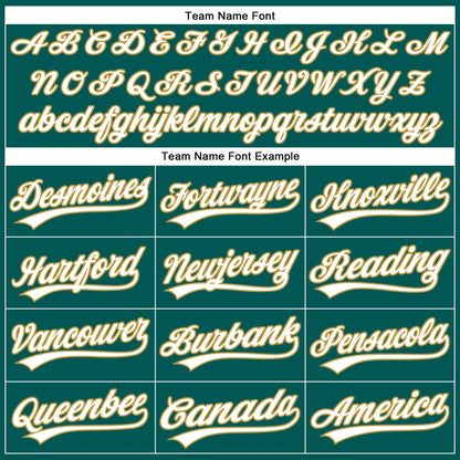 Custom Midnight Green White-Old Gold Authentic Baseball Jersey