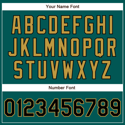 Custom Midnight Green Black-Old Gold Authentic Baseball Jersey