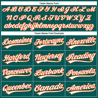 Custom Midnight Green White-Orange Authentic Baseball Jersey
