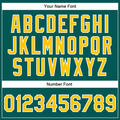 Custom Midnight Green Yellow-White Authentic Baseball Jersey