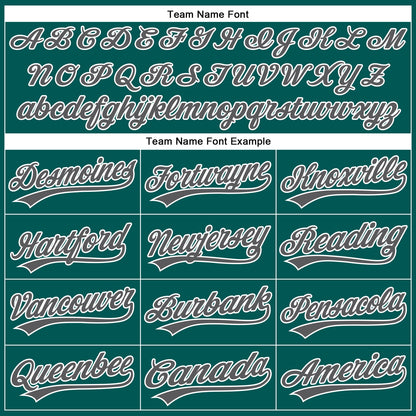 Custom Midnight Green Steel Gray-White Authentic Baseball Jersey