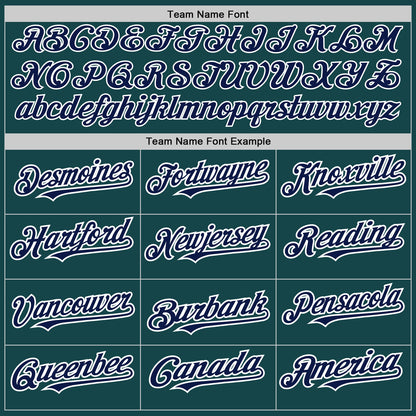 Custom Midnight Green Navy-Red Authentic Baseball Jersey