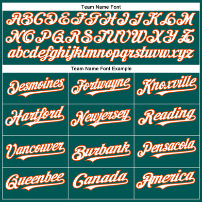 Custom Midnight Green White-Orange Authentic Baseball Jersey