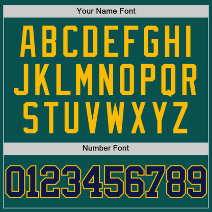 Custom Midnight Green Navy-Gold Authentic Basketball Jersey
